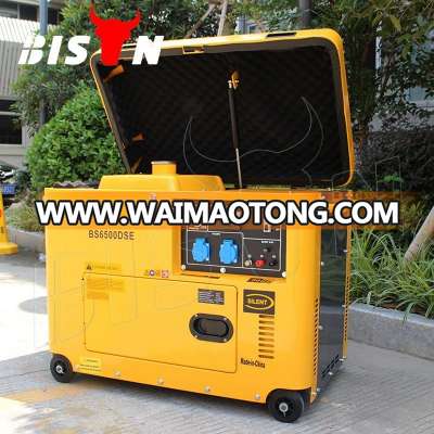 Bison (China) BS6500dsec 5kw 5kVA 5000W Copper Wire Power Supply Silent Diesel Generator Portable for Best Sale