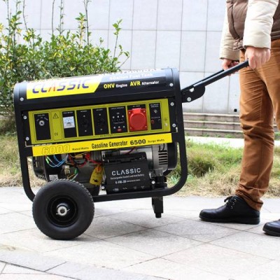 BISON (CHINA) BISON 6500J(H) 6KW Experienced Supplier Round Frame Single Phase Gasoline Generator